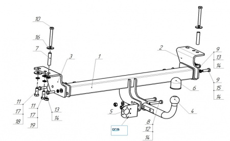 Фаркоп 3311-A Oris на Haval Jolion 2021- без выреза в бампере. Тип шара: A. Нагрузки: 1500/75 кг, масса фаркопа 17,5 кг (без электрики в комплекте) от магазина ФаркопРос